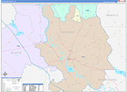 Red River County Wall Map Color Cast Style
